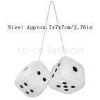 Dice For Car Mirror Auto Rear Mirror Plush Dice Soft And Fuzzy Car Charm Interior Ornament For Sedan Truck SUV Hangable Amagi