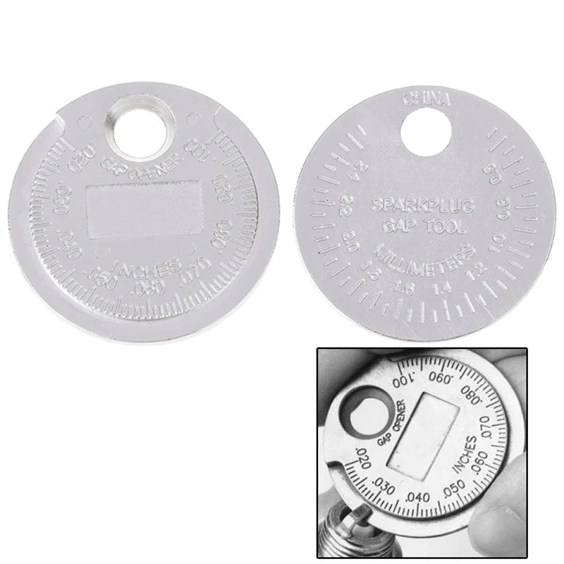 1pc Spark Plug Gap Gauge Tool Measurement Coin-Type 0.6-2.4mm Range Spark Plug Gage Gap Tool Feeler