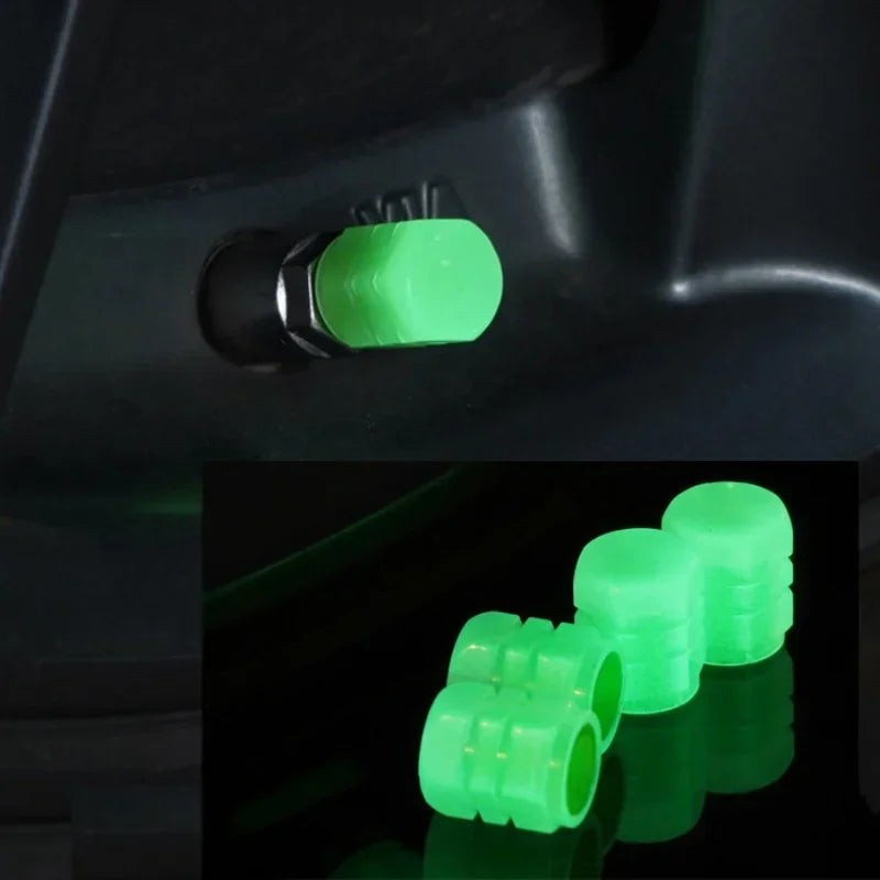 Luminous Car Tire Valve Cap 20/1PCS Fluorescent Night Glowing Decor Motorcycle Bike Wheel Nozzle Dustproof Tyre Valve Stem Caps