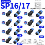 SP13 SP16 SP17 SP20 SP21 2PIN-12PIN Panel Mount Waterproof Aviation Connectors Plug Socket IP68, Electrical Cable Wire Connector