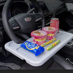 Steering Wheel Tray Table Deluxe - Multifunctional Car Storage Rack With Card Table Functionality - Durable Plastic Construction