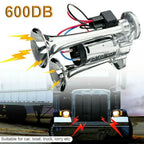 Super Loud 600DB Dual Trumpet Train Horns for Trucks 12V Stainless Steel Electric High Decibel Chrome Finished Car Speaker with