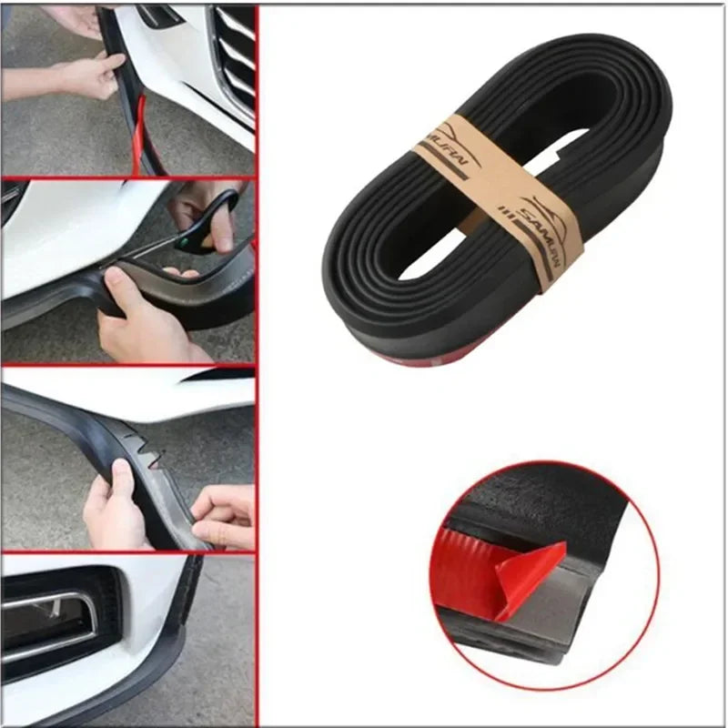 Car Front Bumper Protection Tool Carbon Fiber Strong Adhesive Rubber Universal Front Edge Anti-scratch Protector Amagi