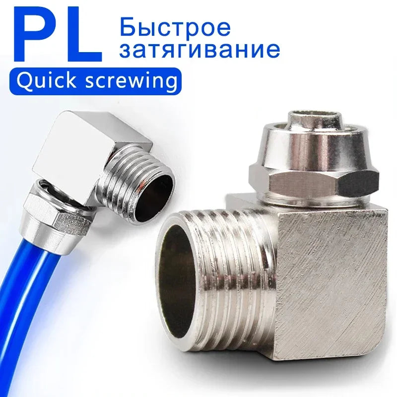 KPL Nickel-Plated Copper Pneumatic Quick Connector 1/8 1/4 3/8 1/2 Thread Fitting for Air Compressor Hydraulic System 4 6 8 10