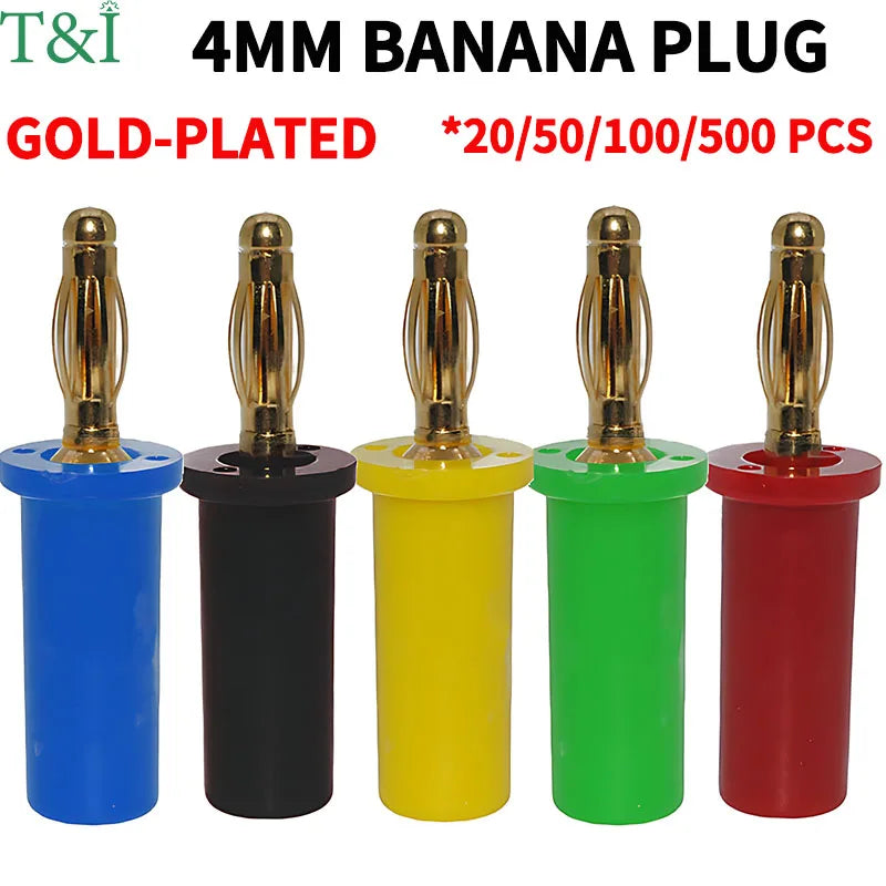 Pure Copper Gold-plated 4mm Banana Plug, Lantern Type, High Current 4mm Sound Box Speaker Wire, Banana Gold-plated Connector
