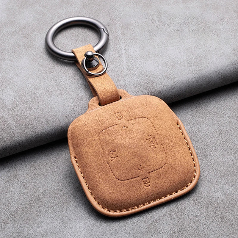 New Leather 4 Buttons Car Remote Key Case Cover for Zeekr 001 X 2021 2022 2023 for ZEEKR 001 009 Full Protector Fob Keychain