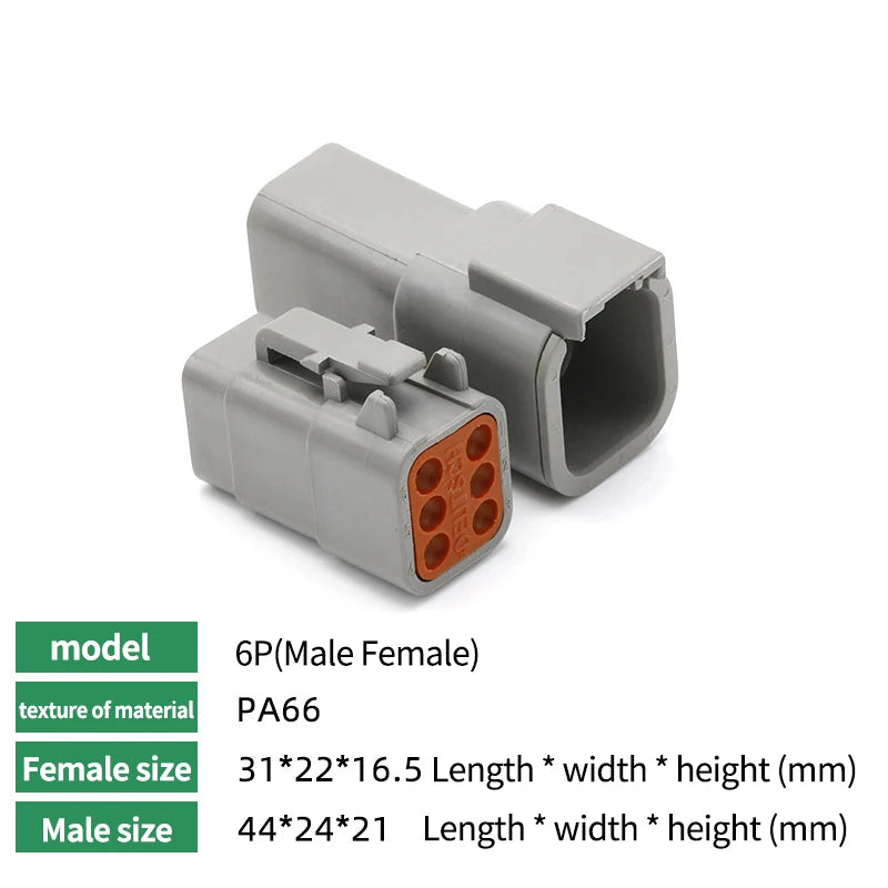 5/10/20Sets Deutsch Type DTM/DT/DTP/DT13/DT15 Waterproof Connector With Terminal Male Female Plug&Socket DTM04-2/3/4/6/8/12P