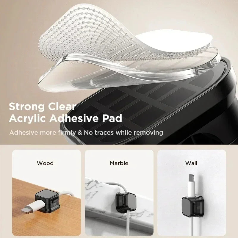 6/12 PCS Magnetic Cable Clips Cable Smooth Adjustable Cord Holder Under Desk Cable Management Wire Keeper Organizer Holder Amagi