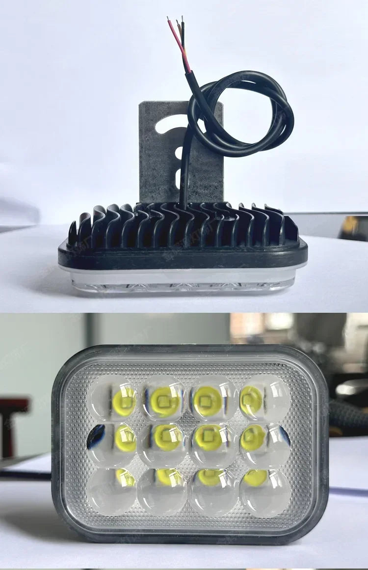 Motorcycle LED Spotlight White Red Blue Flashing Strobe Light High Low Beam DRL External Headlight With Bracket Amagi
