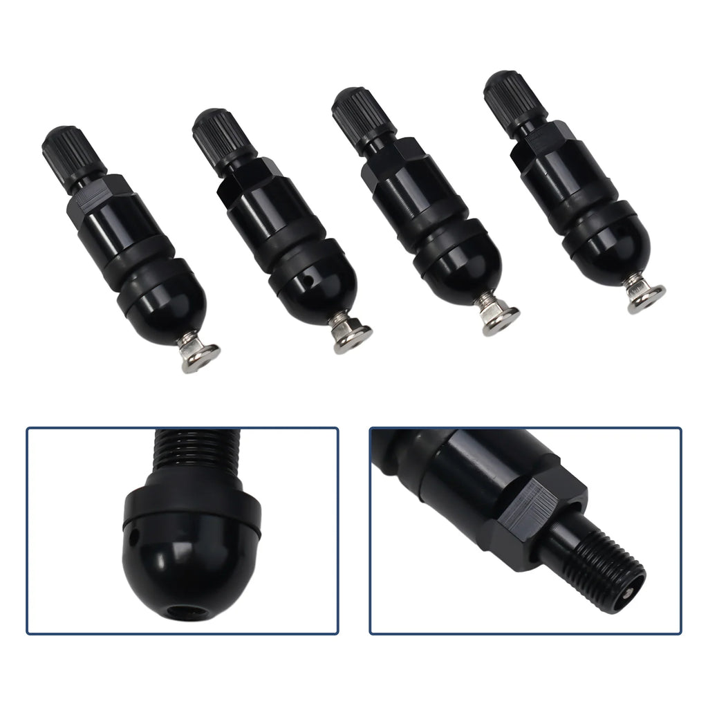 4pcs TPMS Tire Pressure Sensor Valve Stem Repair Kit For BMW 5 Series Black Tire Pressure Sensor Valve Stem Repair Kit