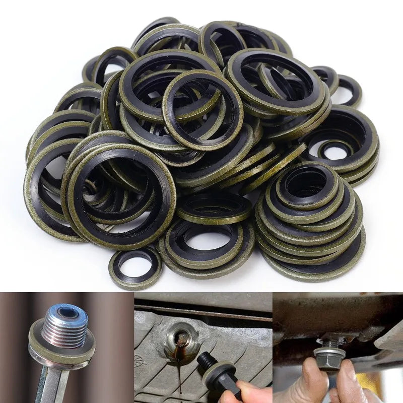 Non-Slip Car High Pressure Fuel Line Drain Plug Gasket Universal Oil Pan Gaskets Accessories Seal M6/M8/M10/M12/M14/M16/M18/M20