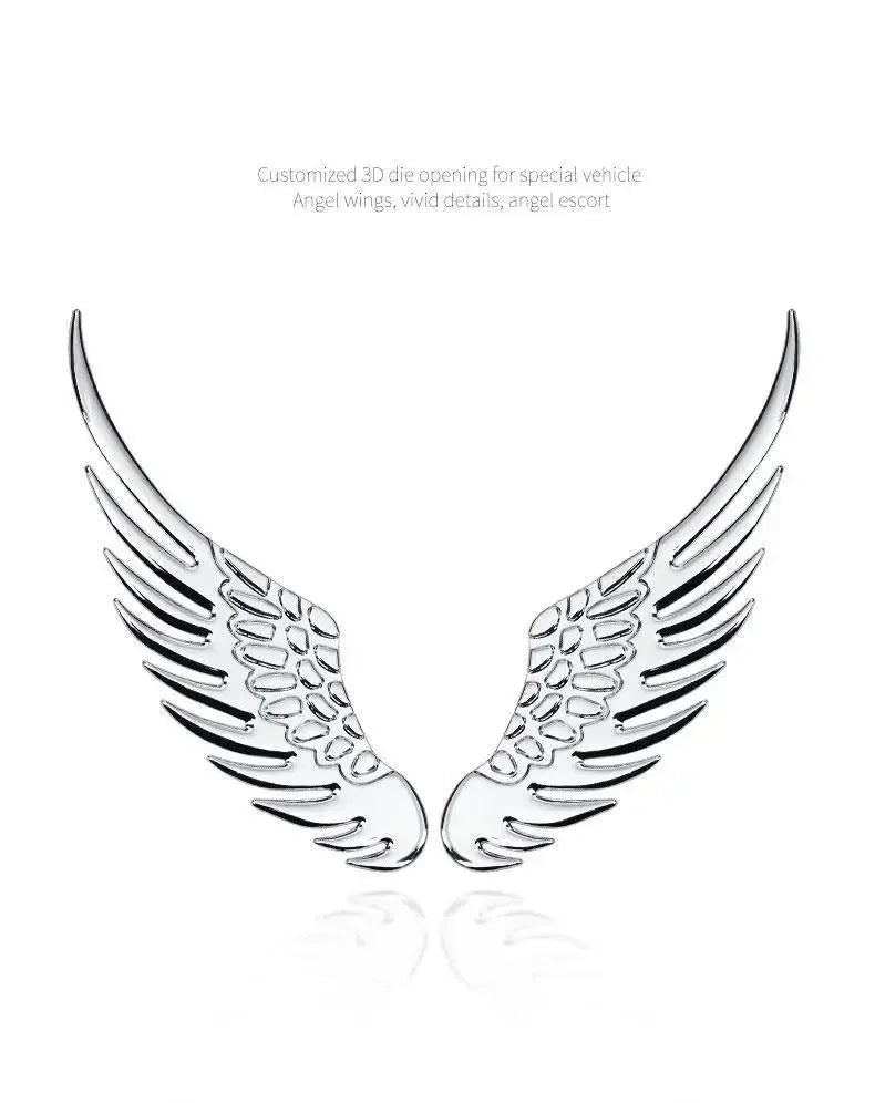 Car Decorative Wings, Three-dimensional Angel Wings Tail Stickers Metal Car Logo Personalized Decorative Car Stickers Amagi
