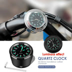 Universal 7/8 "Waterproof Chrome Motorcycle Bike Handlebar Mount Quartz Clock Watch Aluminum Luminous Clock Moto Black Amagi