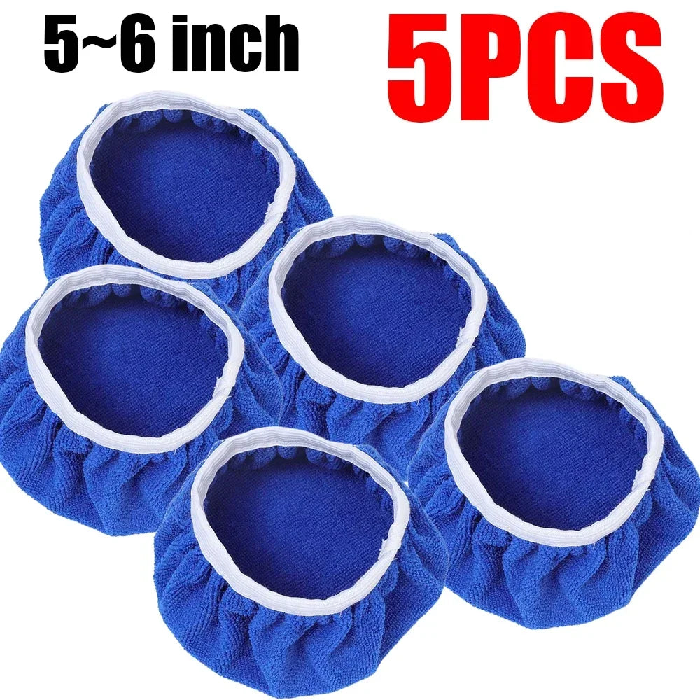 Microfiber Car Waxing Polishing Sleeve 5-10 Inches Polisher Pad Wash Buffer Waxing Sleeve Auto Body Care Cleaning Accessories