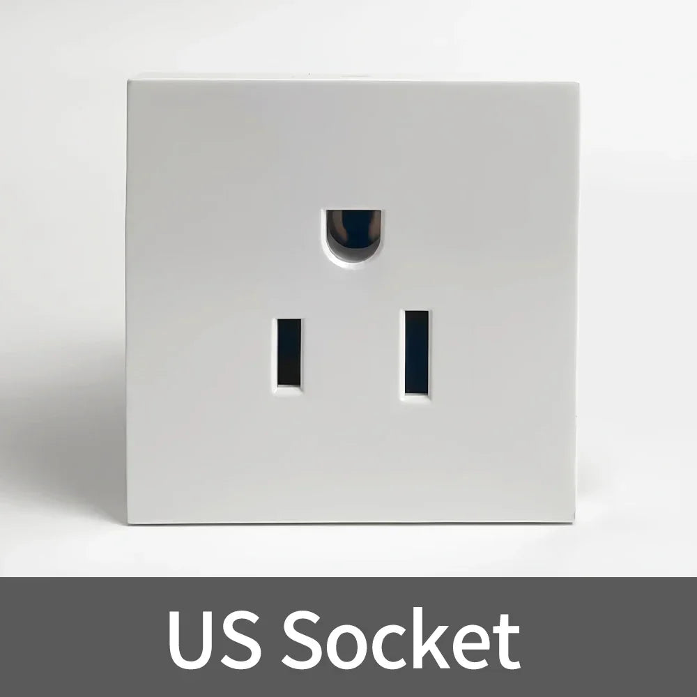 Fireproof 13A Wall Outlet 8mm Stainless Steel UK/EU/US/FR Universal Power Socket Single/Double Gang DIY