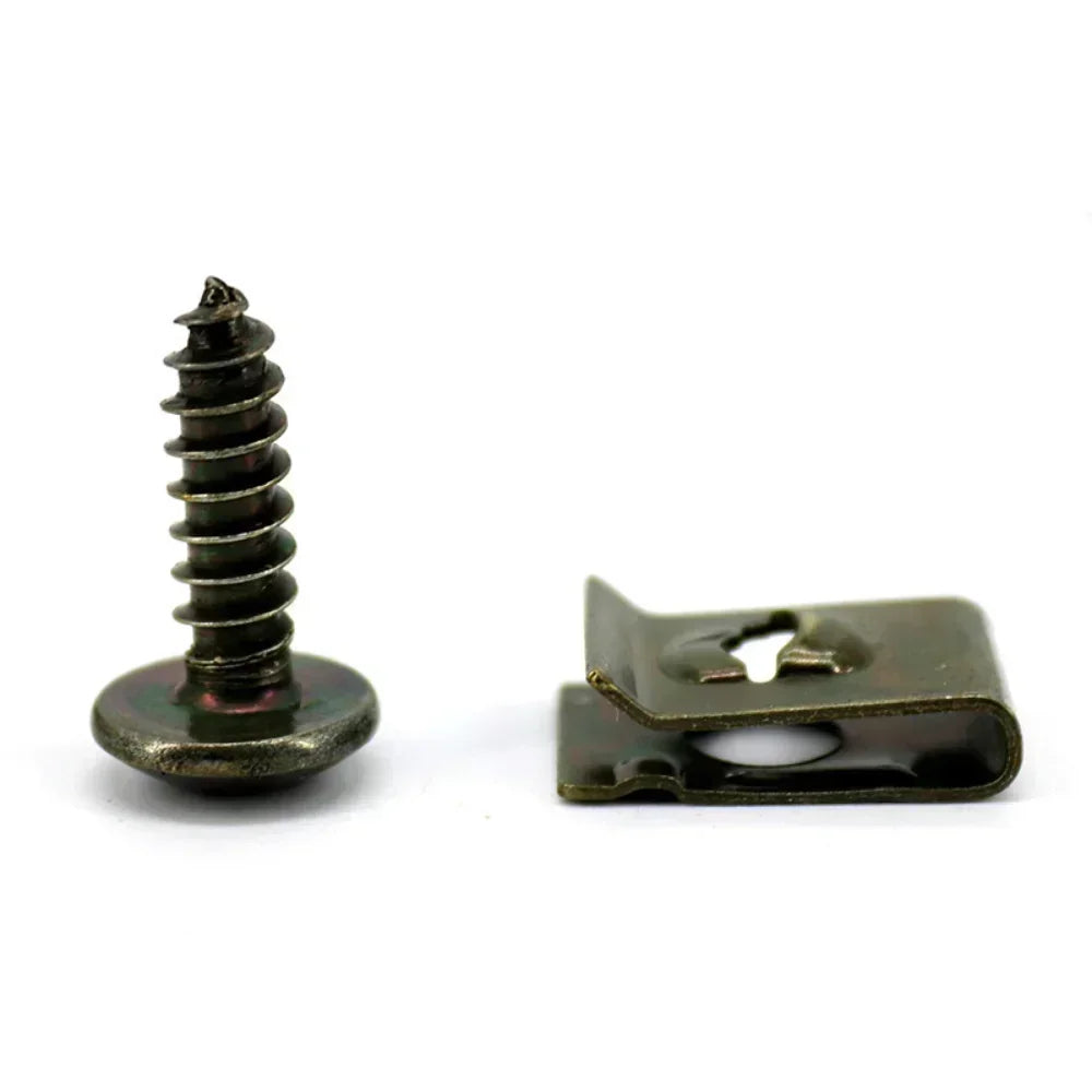 Metal U-Type Screw Fastener Clip Car Base Anti-rust Clamp Fastener Bumper Fender Trim Panel Fastener Board Protection Amagi