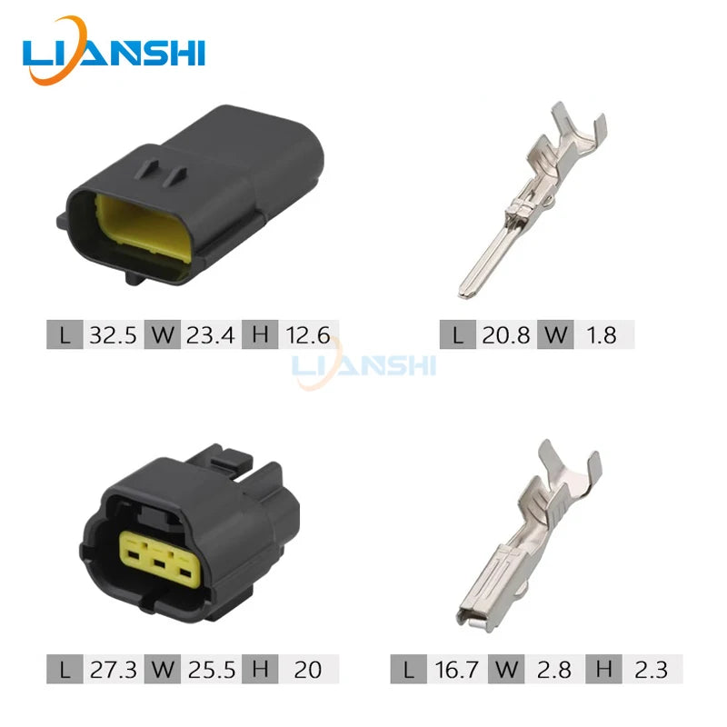 174357-2/174359-2 High quality air inlet pressure sensor waterproof plug 3-hole connector sheath terminal DJ70316Y-1.8-11/21