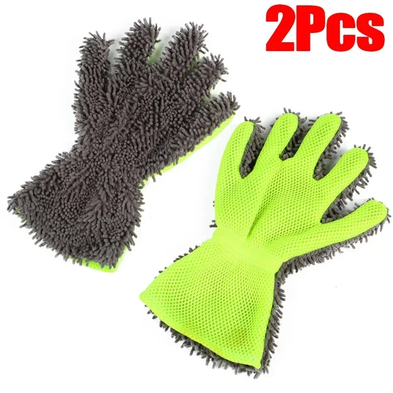 Five Finger Washing Car Gloves Plush Sponge Wheel Hub Cleaning Thickened Plush Does Not Damage Car Paint Comprehensive Amagi