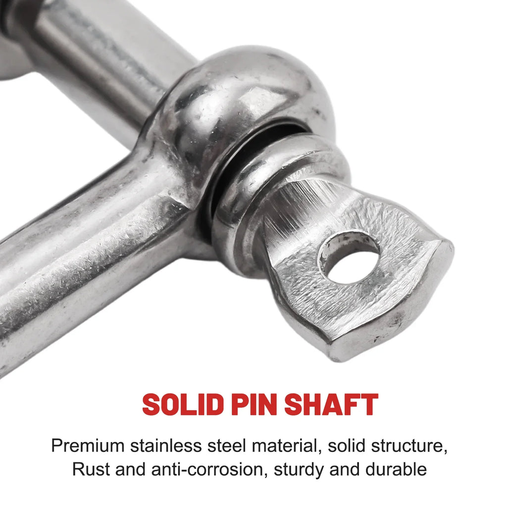 Stainless Steel D Ring Shackle HeavyDuty Ship Rigging Mooring Tow Recovery Clip Boat Vehicle Rope Chain Connector Metal Fastener
