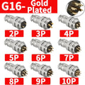 5/20/100 Sets Gold Plated Male&Female Docking Aviation Plug Circular Connector GX16 2 3 4 5 6 7 8 9Pins Electric Wire Connector