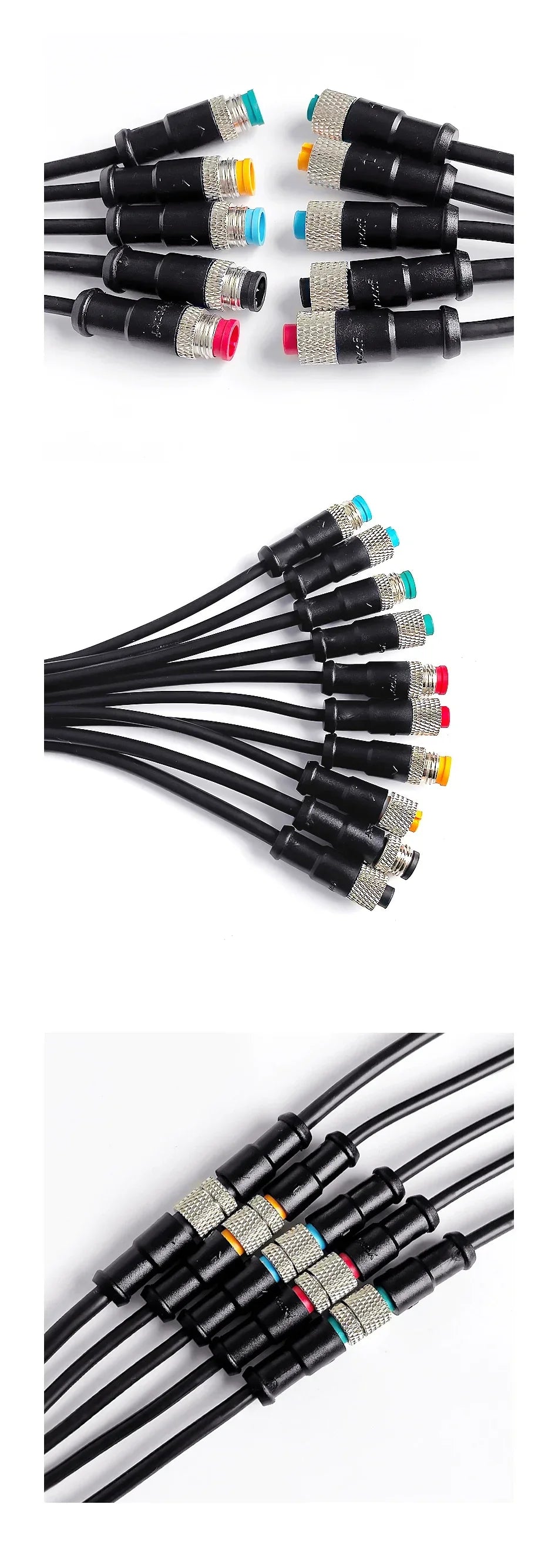 5/20PCS M9 2 3 4 5 6 Pin DC Electric Bicycle Butt Joint Plug waterproof female male Connector Wiring Scooter Brake Cable 20CM
