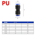 Pneumatic Push-In Tube Fittings – 4/6/8/10/12mm OD, Multiple Types: Straight Union, Elbow, Tee, Male Thread, Quick-Connect