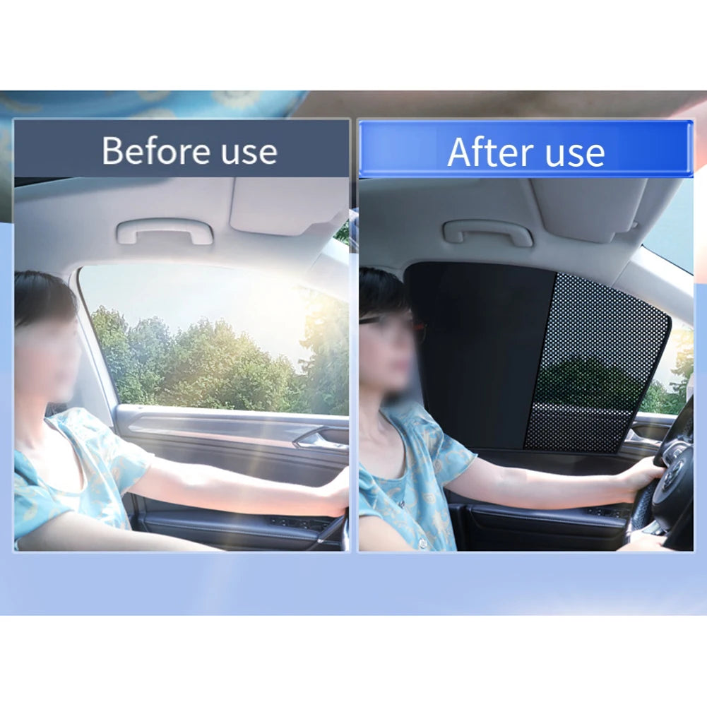 1pc Magnetic Car Side Window Sun Shade Cover Block Visor Mesh Shield UV Block Sun Shade Protection Black Auto Accessories