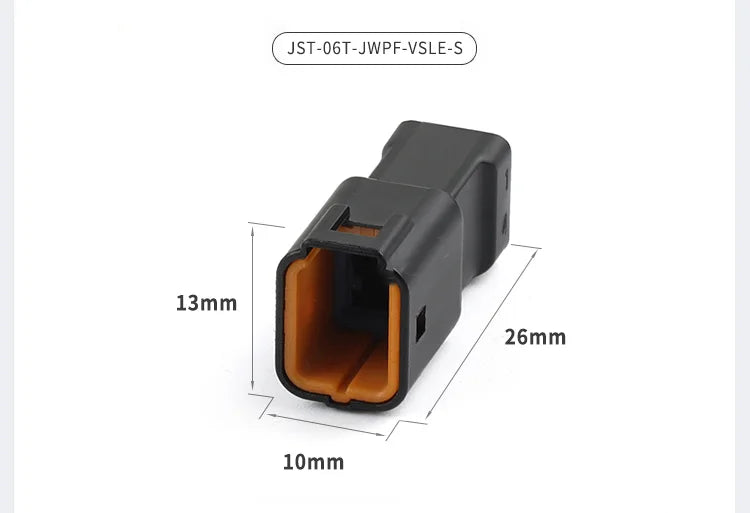 1 Set 2 3 4 6 8 Pin JST Miniature Small Current Rearview Mirror Black Electrical Connectors Wire Harness Plug for Motorcycle