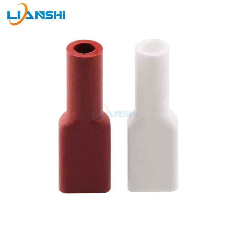 100pcs 4.8 Double wire elbow silicone sheath 187 elbow terminal sheath high temperature resistant 4.8 elbow flag spring sheath