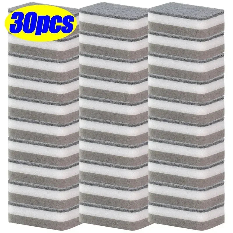 5-50PCS Double-sided Cleaning Sponges Magic Super Absorbent Pan Pot Dishwashing Scouring Pad Wipe Household Kitchen Clean Amagi