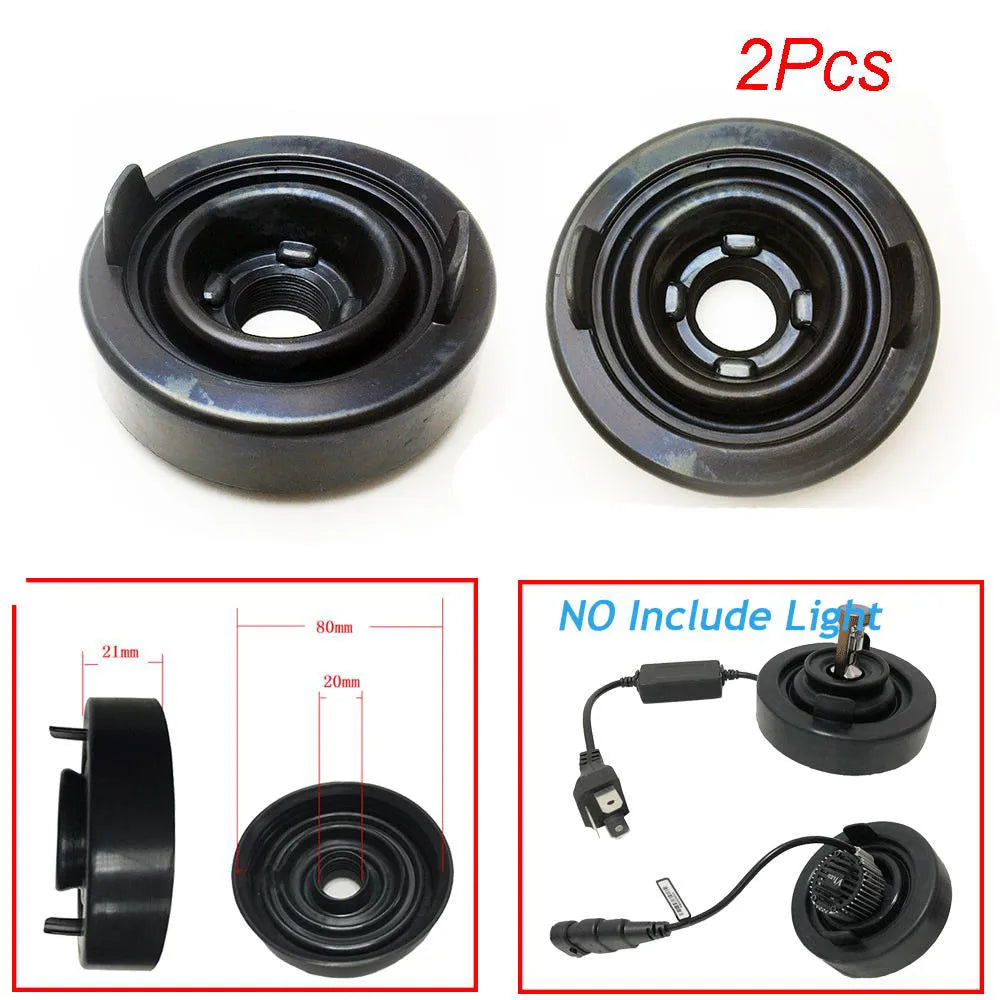 2 Pcs Universal Car Headlight Dust Cover Cap 80MM Soft Rubber Waterproof For LED HID Xenon Lamps Bulb Dust Cover