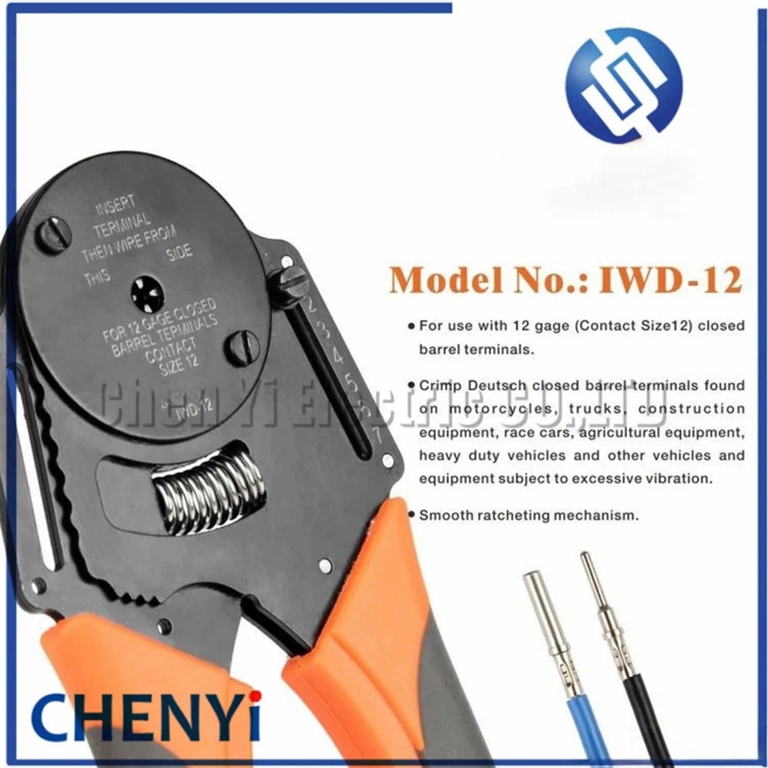 1pcs Crimper Harley Cater piller Hand Tool for Deutsch connector DT DTM DTP Pins w2 Pliers 18/16/14 AWG IWD-12 16 20