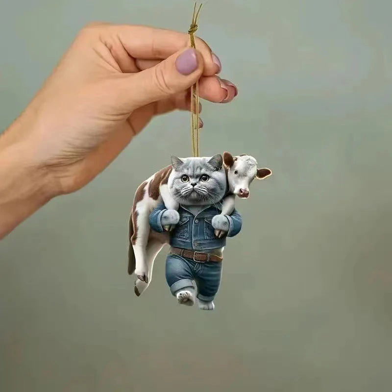 Creative Puppy Man Backpack Rearview Mirrors Pendant Car Hanging Ornaments Car Decoration Accessories Gifts For Women Men