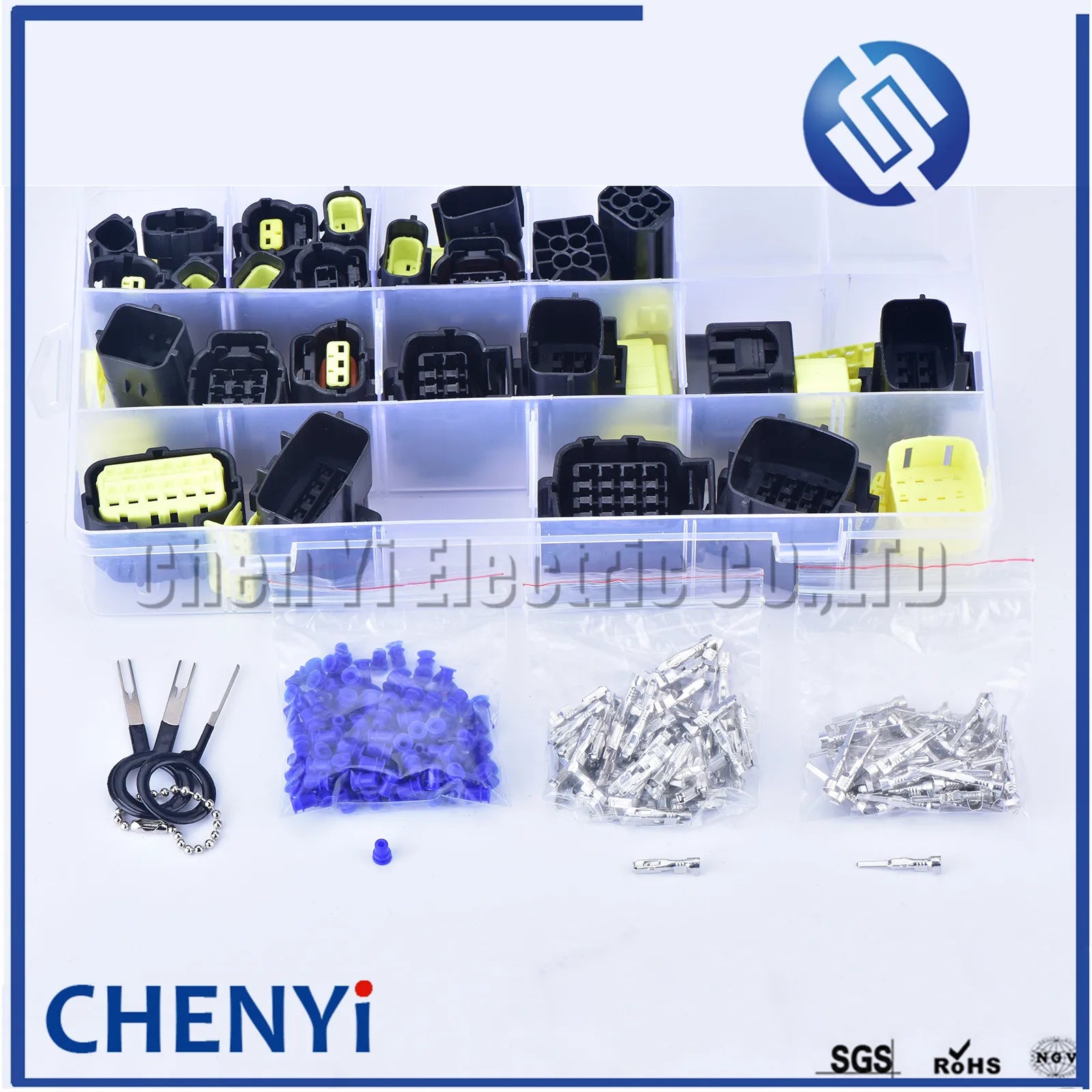 299 Pcs 1.8mm 1-16 Pin Waterproof plug Electrical Wire Connector Sets Kits with Crimp Pins and rubber seals 174661-2