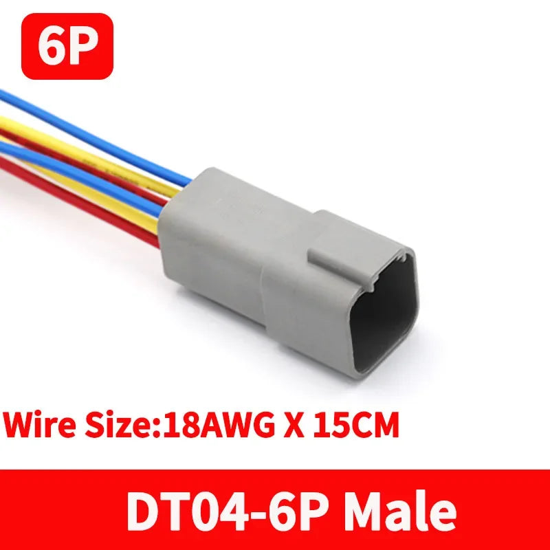 5/20/100 Sets Deutsch DT Connector With 15cm Wire Harness Waterproof Electrical Car Socket Plug DT06-2S DT04-2P 2/3/4/6/8/12P