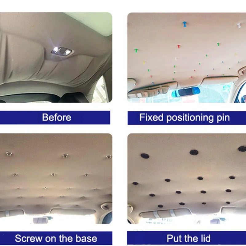 10/20Pcs Car Interior Roof Buckles Headliner Ceiling Cloth Fixing Screw Care Fabric Buckle Rivets Retainer Cap Repair Automotive