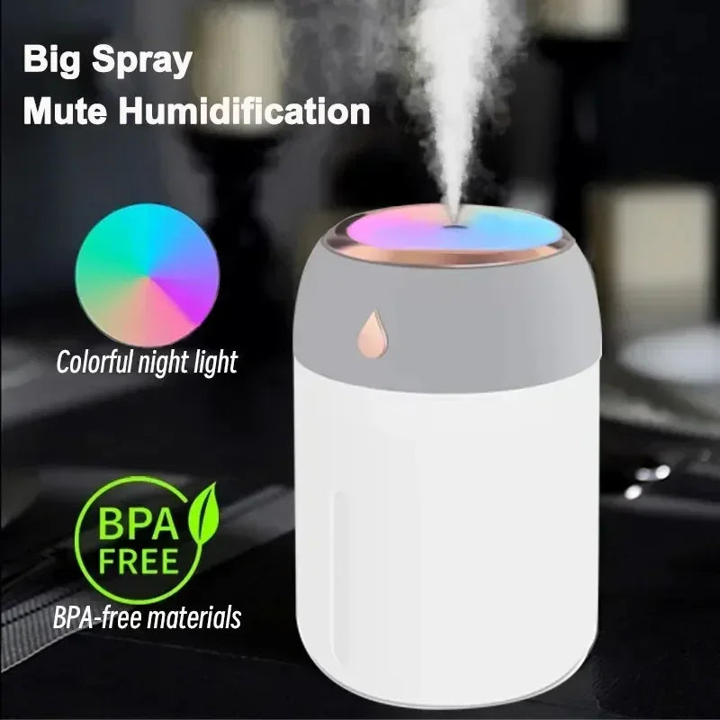 USB Humidifier Atomizer Aroma Oil Diffuser Mute 220 Ml Air Humidifier with Night Lamp for Car Bedroom Cool Mist Sprayer Amagi