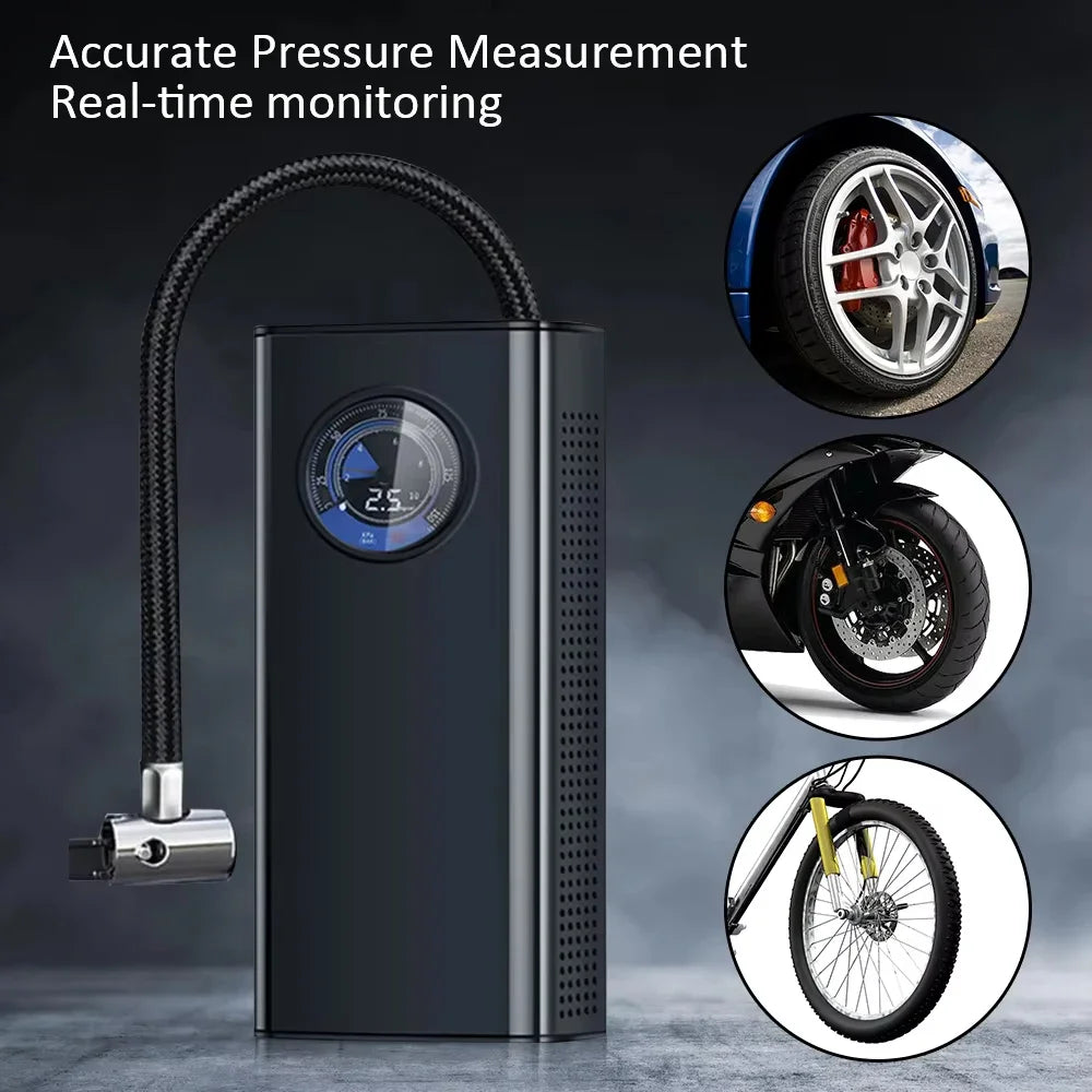 Inflator Portable Air Compressor 3000mAh Air Pump for Car Tires Electric Bike Tire Motorcycle Auto Ball Bicycle 5V USB Charge