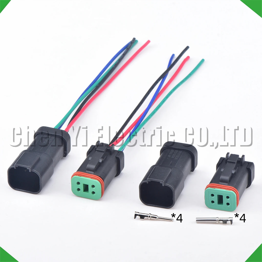 4-pin auto connector black automotive connectors harness deutsch engineering vehicle