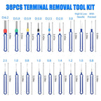 36Pcs Terminal Removal Tool Kit Depinning Tool Electrical Connector Pin Removal Car Optional Wire Terminal Removal Tools