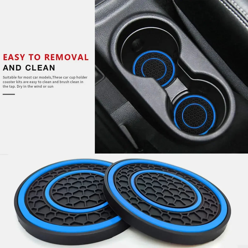 2pcs 7cm Non-slip Car Water Cup Pad Mat for Bottle Holder Coaster Auto Interior Anti-skid Cup Holders Amagi