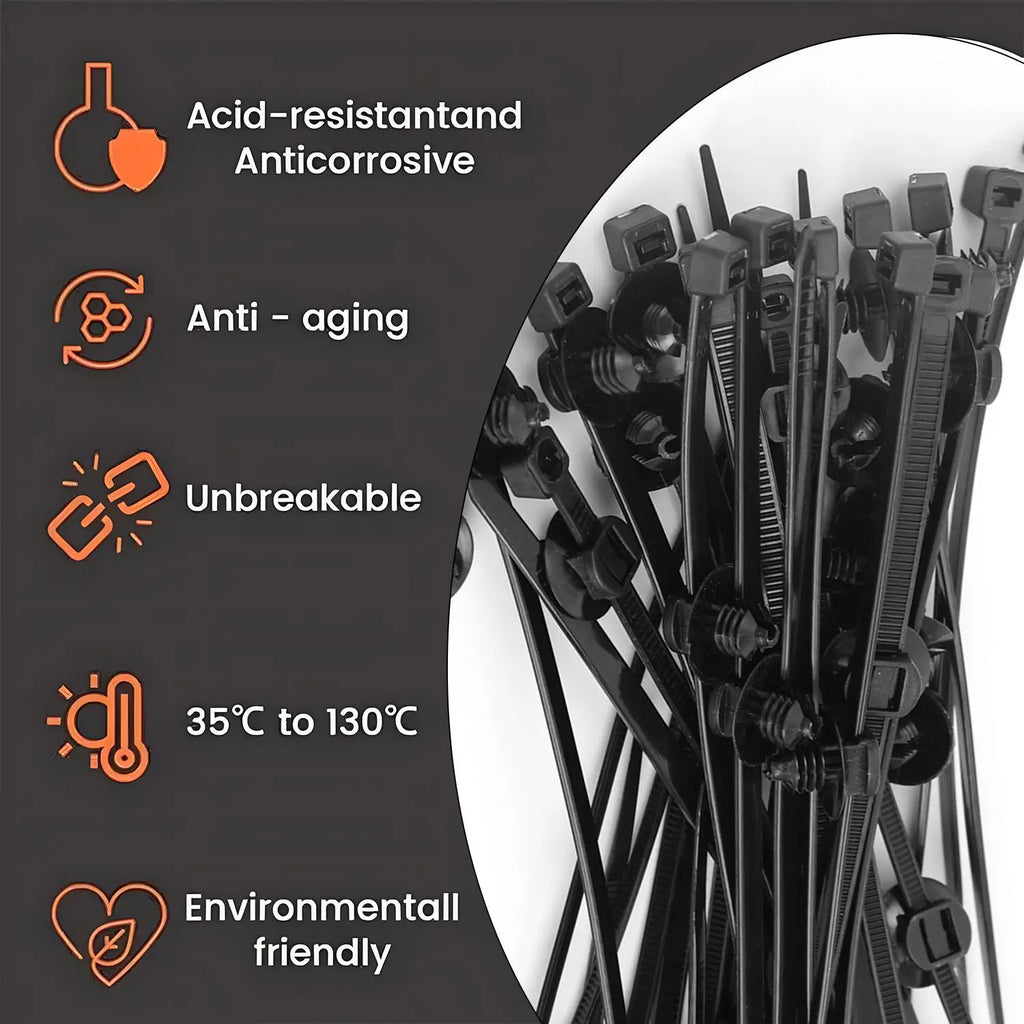 Car Clamp Fastener Screw Replacement Automotive Cable Tie Buckle Wire Management Fender Trunk Engine Skid Plate Tools 10pcs