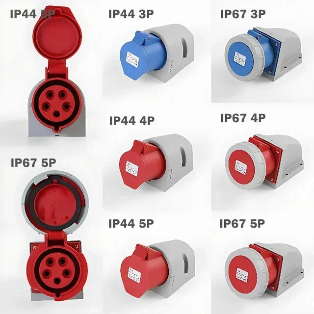 1/5/20/50 PCS 16/32A Industrial Plug and Socket 3P/4P/5Pin Electrical Connector IP67 Wall Mounted Socket Male&Female Plug
