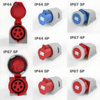 1/5/20/50 PCS 16/32A Industrial Plug and Socket 3P/4P/5Pin Electrical Connector IP67 Wall Mounted Socket Male&Female Plug