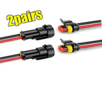 1-10Sets Automotive 2 Pin Way Wire Waterproof Electrical Connectors Suitable for Trucks Ship Jet Ski Scooter Car and Ship