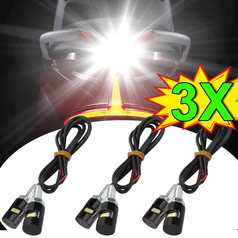 Mini Turn Signal Eagle Eye Shape Tail Rear Light Brake Fog Lamp Bulb Motorcycle Signal Lamp LED License Plate Light Accessories