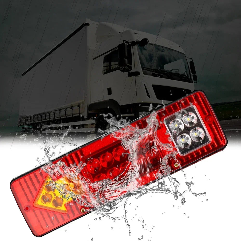 24V Trailer Truck LED Rear Taillight Arrow LED Tail Lamp Boat RV Caravan Van Reversing Night Driving Safety Warning Light Amagi