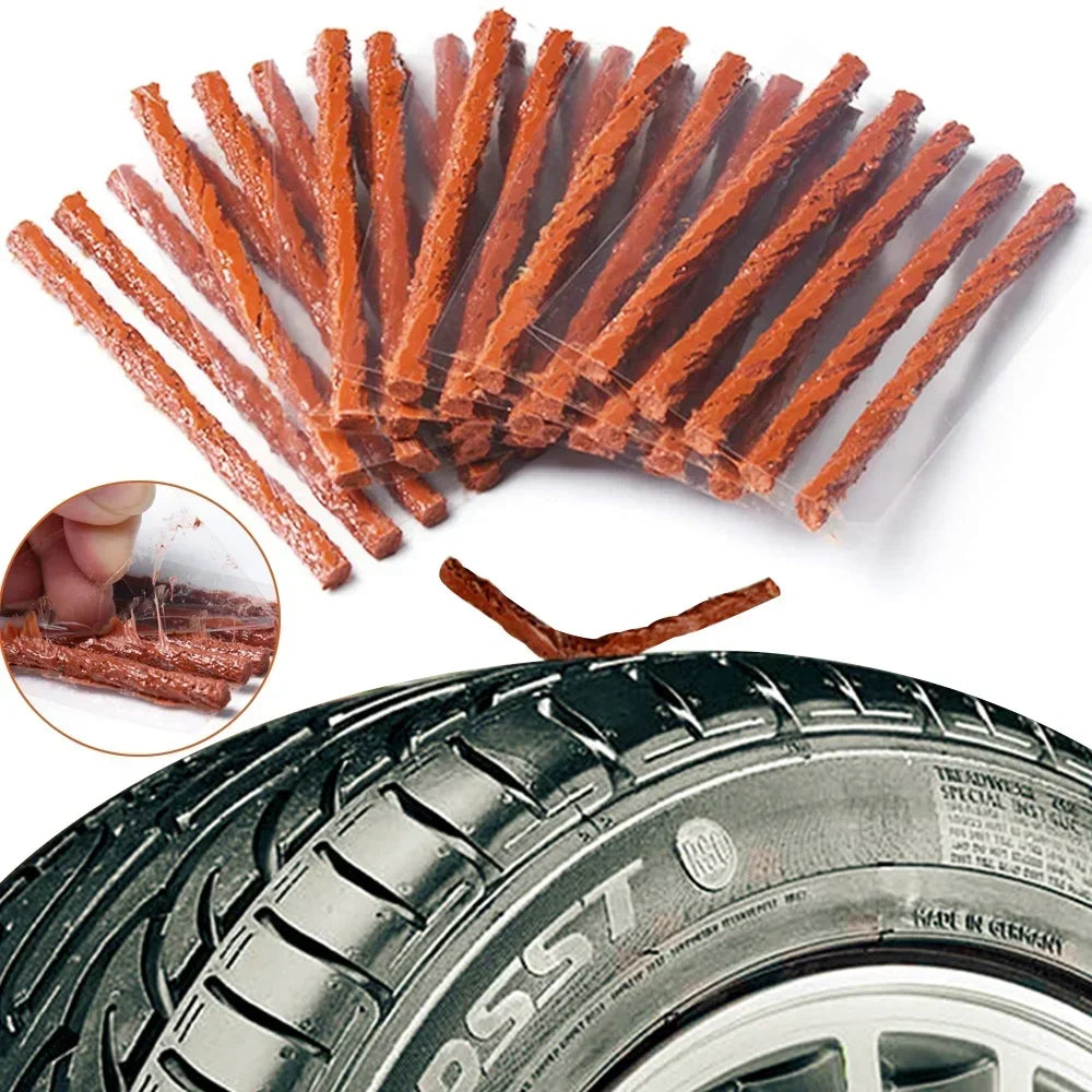 5-50pcs Car Tire Repair Strip Motorcycle Tubeless Tyre Wheels Puncture Plug Seal Tape Repair Tools Auto Vacuum Tire Rubber Strip