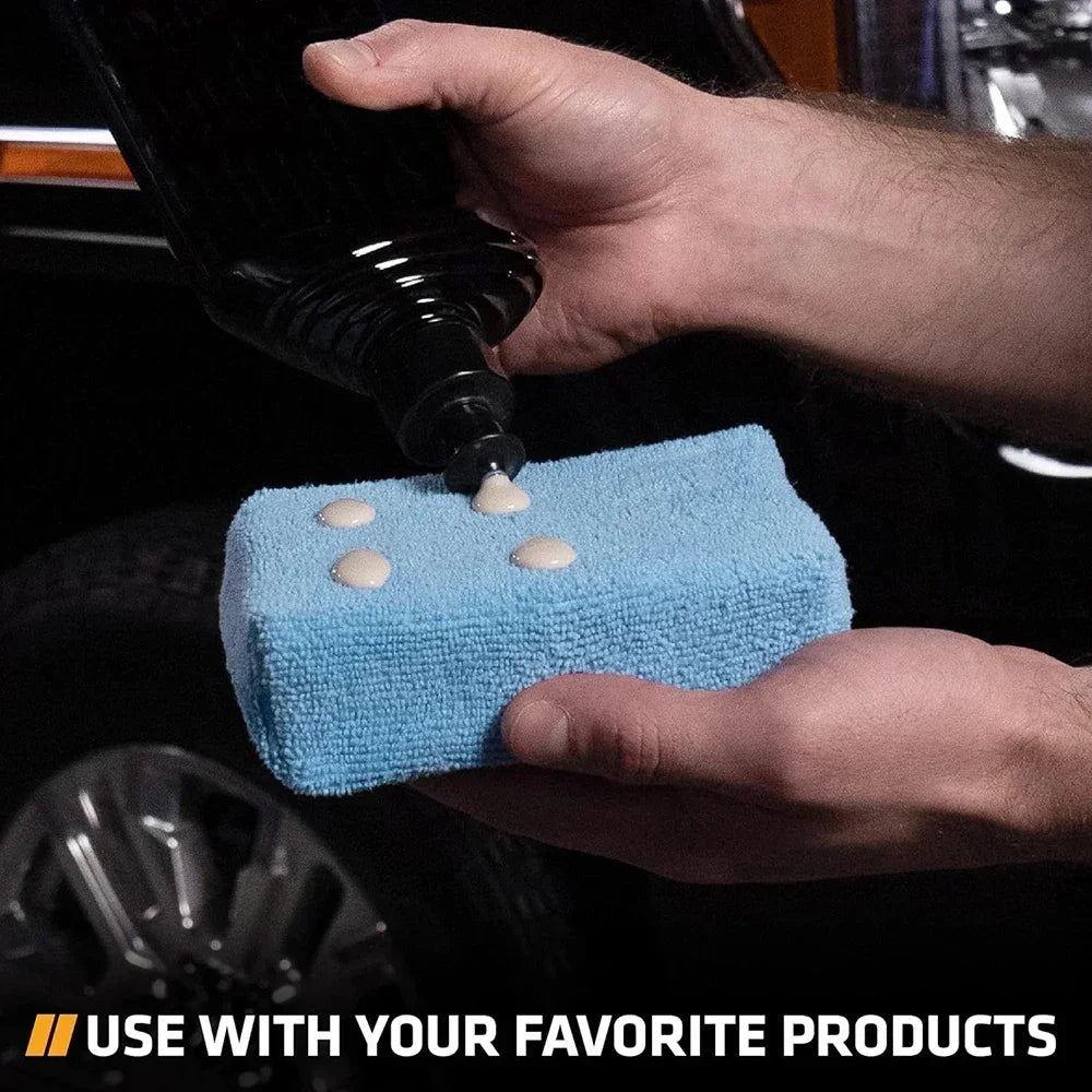 Microfibre Car Wax Applicator Pads Soft Auto Detailing Wax Sponge Rectangle Foam Paint Care Pad Polishing Auto Cleaning Amagi