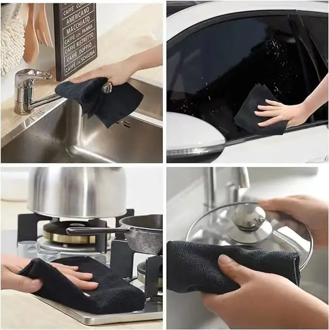 1-10pcs Absorbent Towel for Black Microfiber Car Wash Housework Cleaning Rags Cleaning Cloth Household Auto Washing Tools